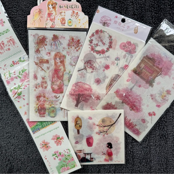Pretty Sakura Style Washi Tapes + Stickers Bundle - Picture 9 of 9